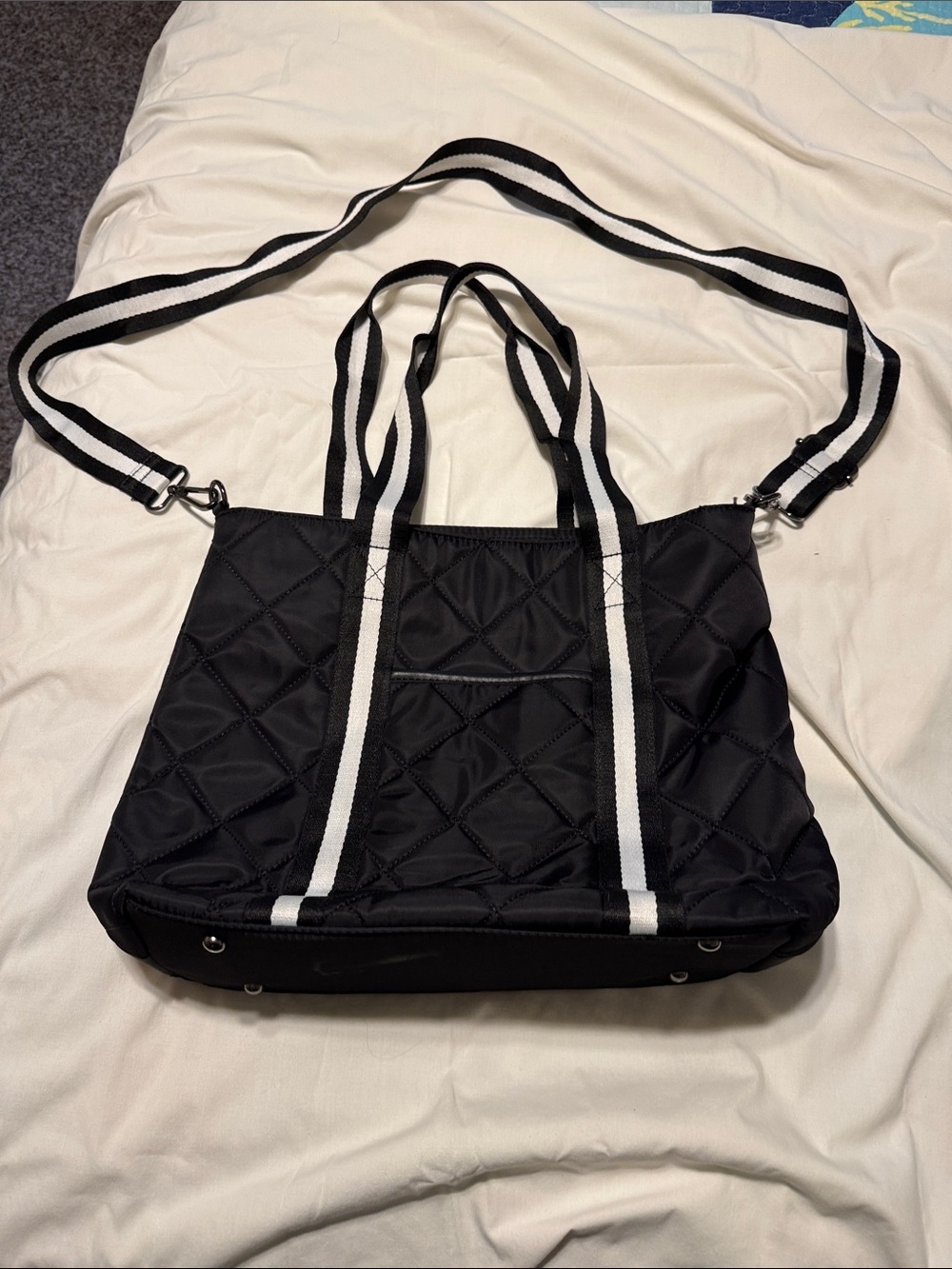 SOL and SELENE Black Tote with Quilted Interior
